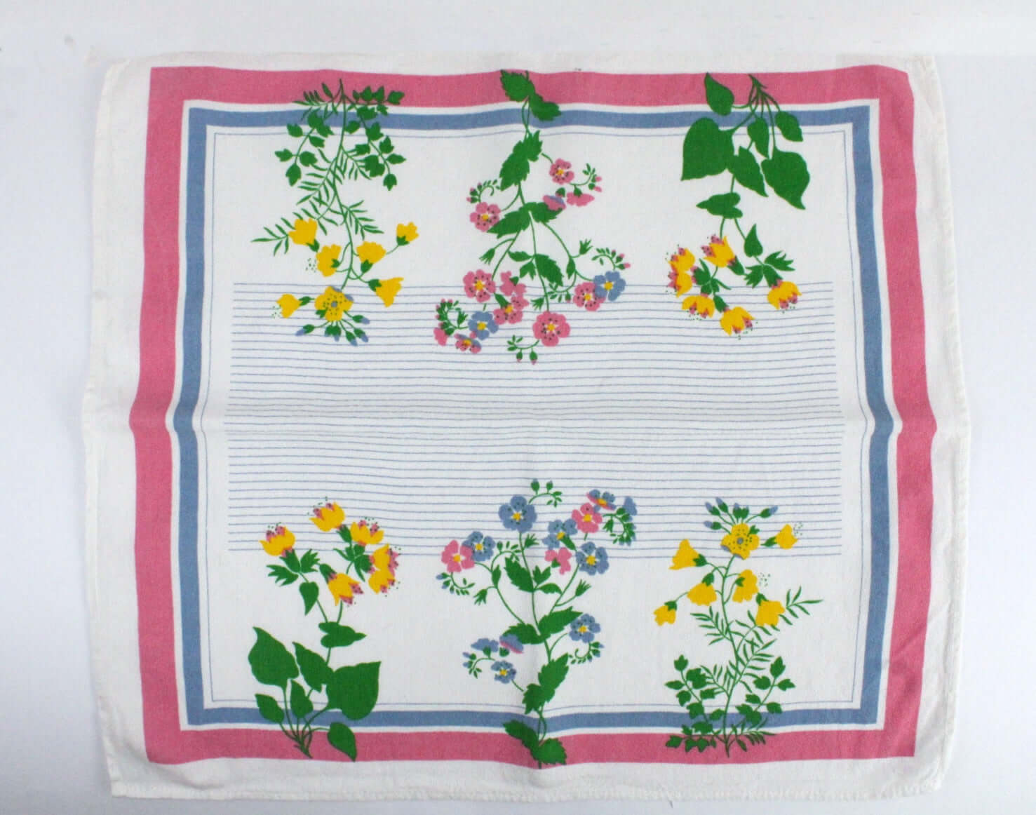 Vintage Torchon en coton fleuri