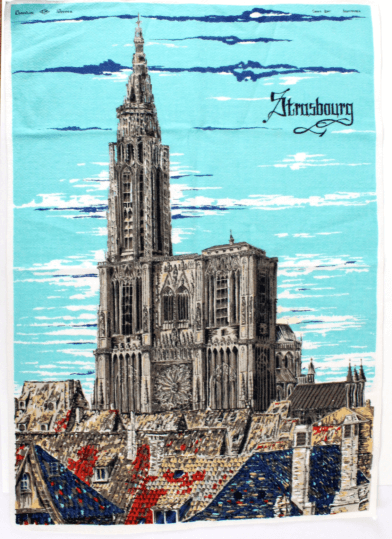 Torchon vintage cathédrale de Strasbourg