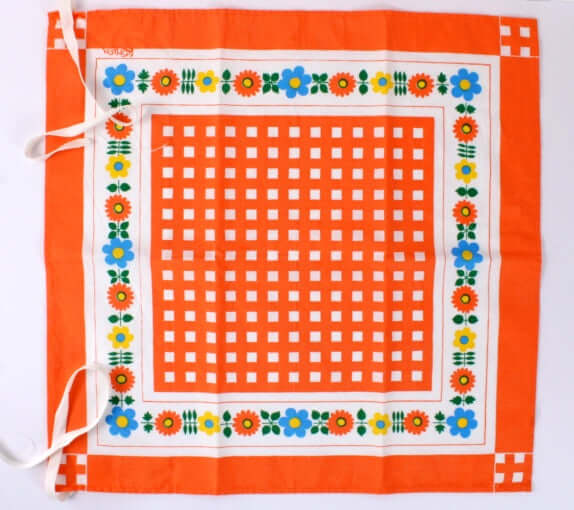 Petit torchon vintage carreaux et fleurs