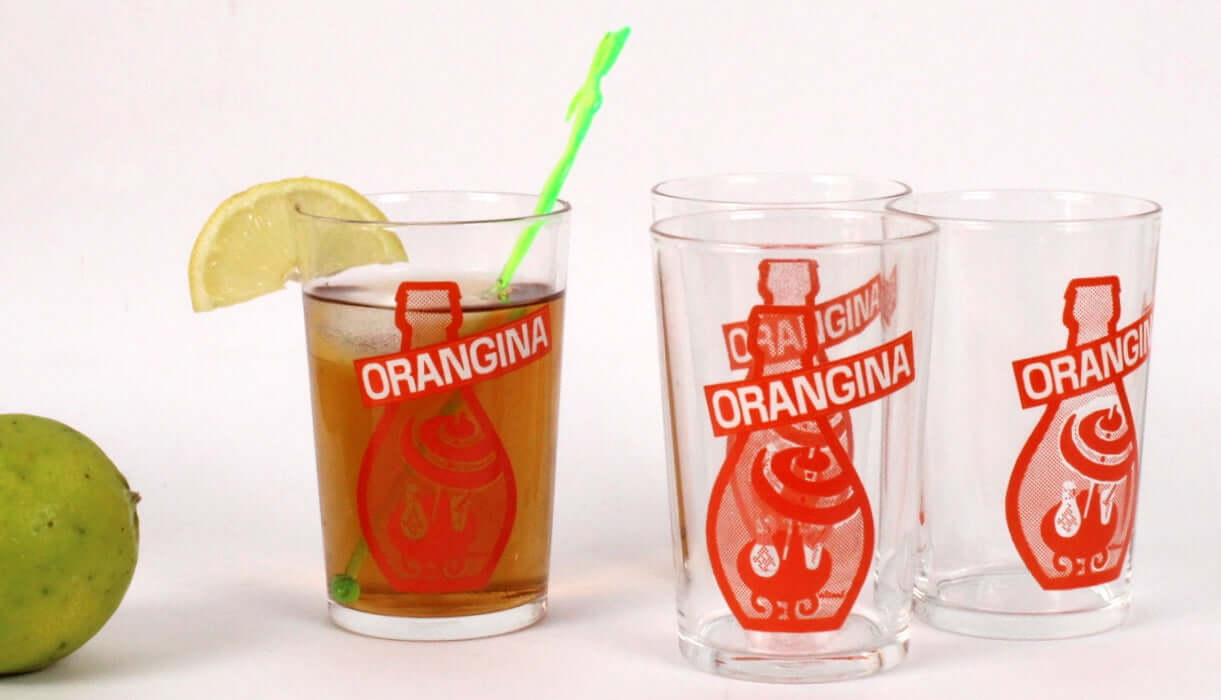 Verres Orangina vintage