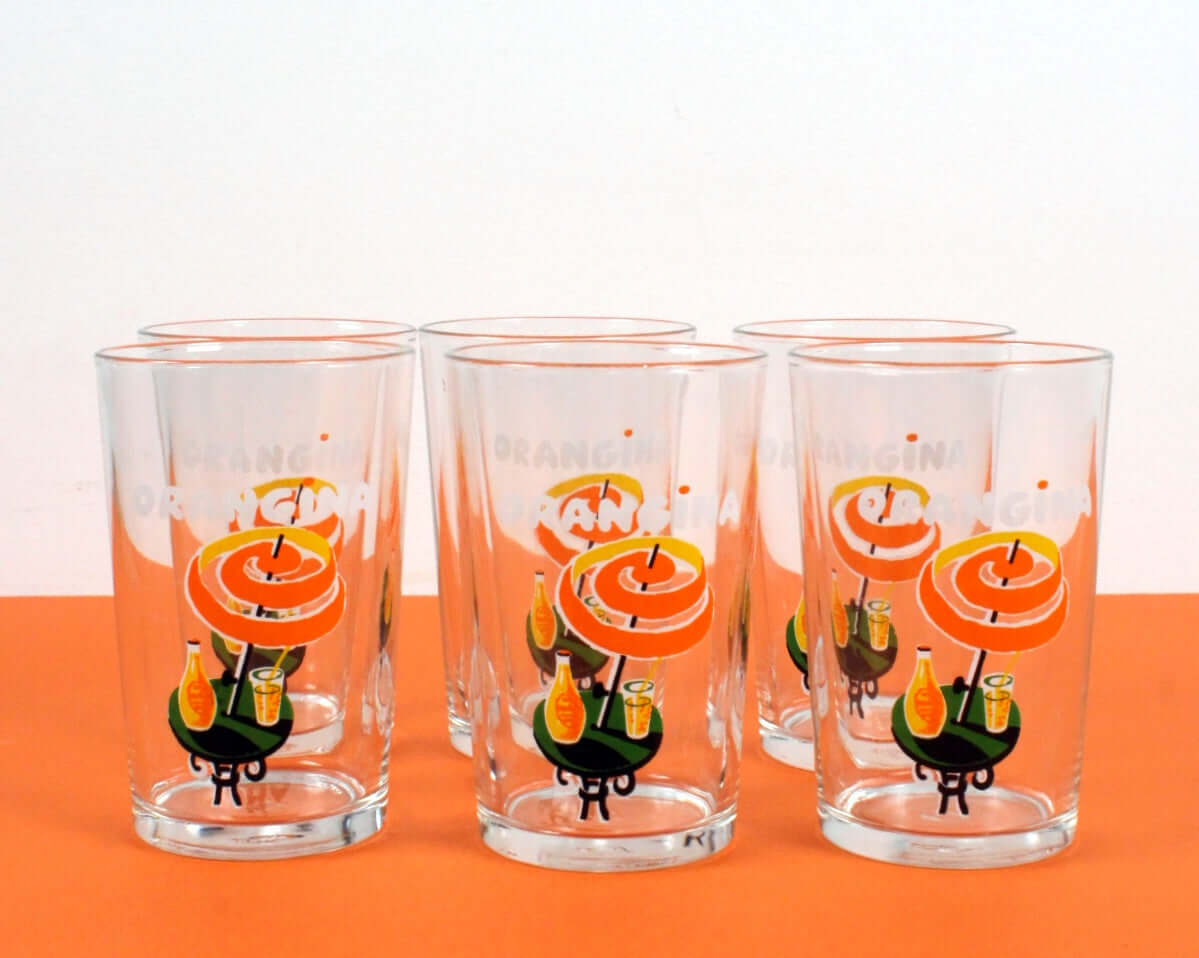 Verres publicitaires Orangina vintage