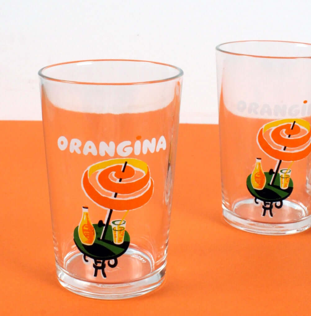 Verres publicitaires Orangina vintage