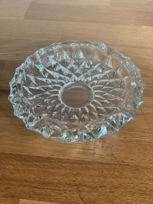 Vintage Cendrier en verre ciselé