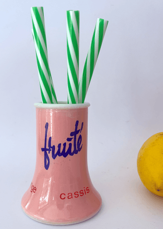 Porte-paille Fruité vintage en céramique colorée