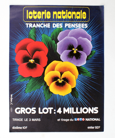affiche-loterie-nationale-tranche-pensees-verdier-vintage