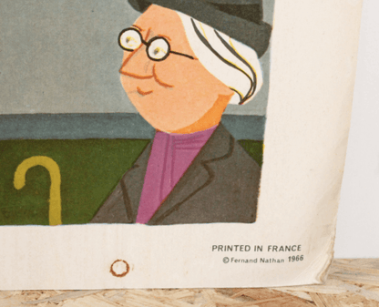 Affiche scolaire ancienne Fernand Nathan thème Noël