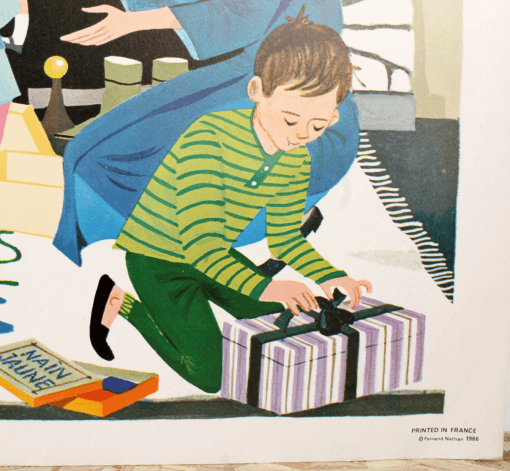 Affiche scolaire ancienne Fernand Nathan thème Noël