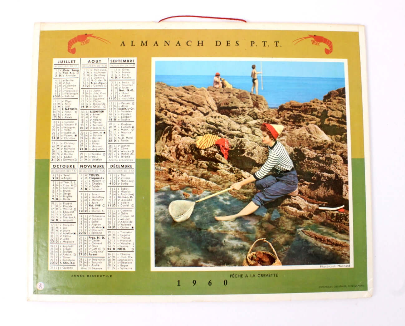 Calendrier des PTT vintage