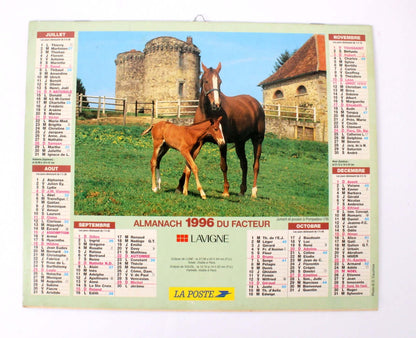 Calendrier des PTT vintage