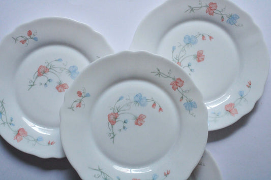 Vintage Assiettes à dessert Arcopal motif Pois de senteur