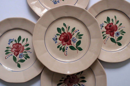 Vintage Assiettes à dessert Digoin Sarreguemines