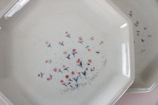 Assiettes plates octogonales signées Tiffany