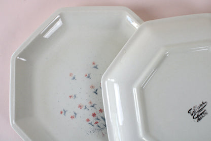 Assiettes plates octogonales signées Tiffany