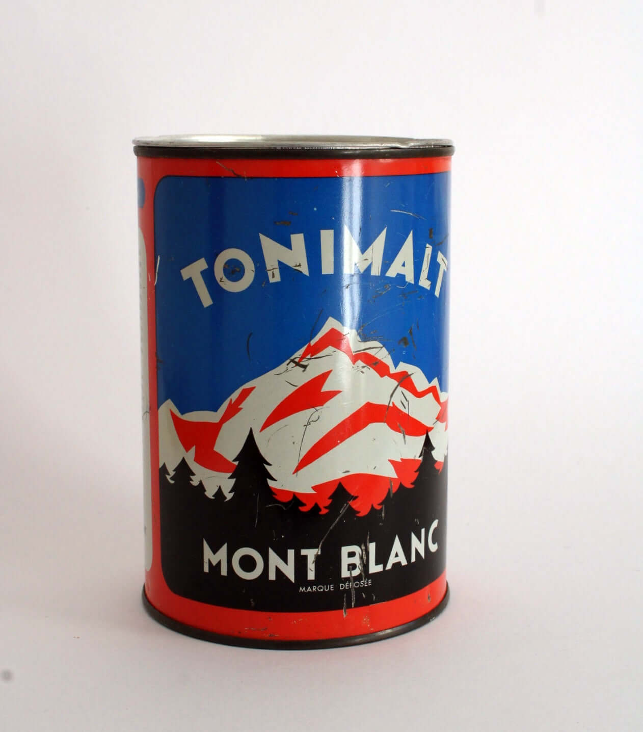 Vintage Boîte en fer ancienne Tonimalt Mont Blanc