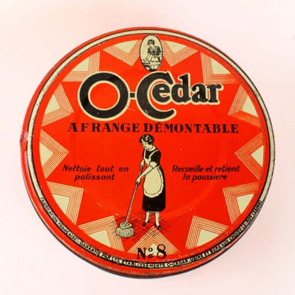 Grande boîte publicitaire vintage O-Cedar