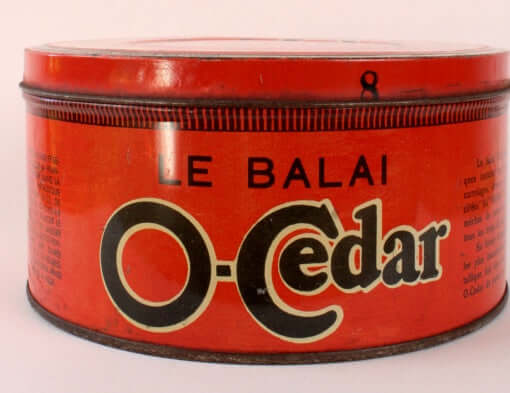 Grande boîte publicitaire vintage O-Cedar