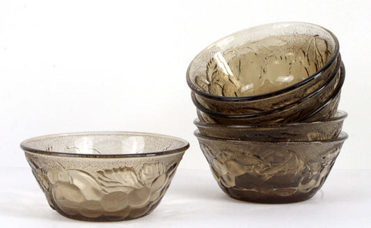 Vintage Petits bols en verre fumé vintage