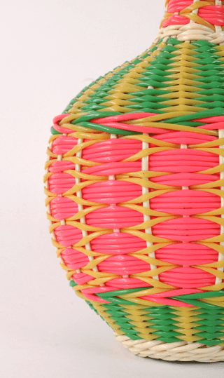 Bouteille en Scoubidou Vintage – Dame-Jeanne Rétro Tressée Années 60/70