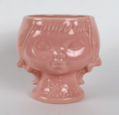 Cache-pot vintage en céramique rose