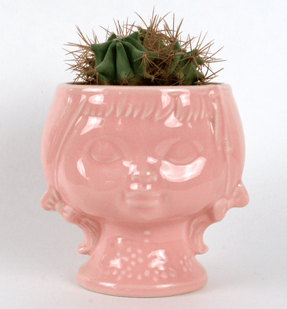 Cache-pot vintage en céramique rose