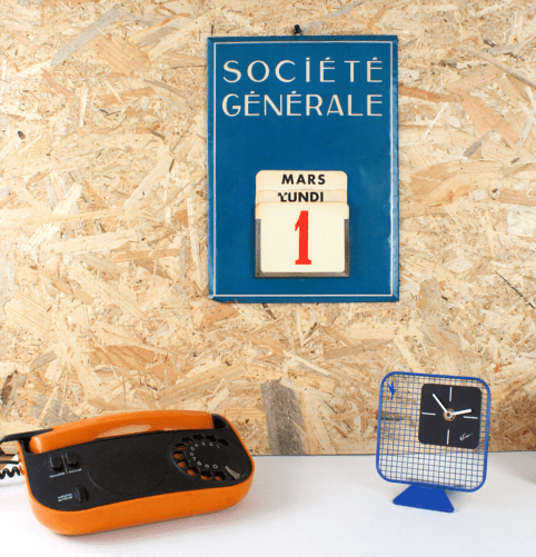 Calendrier perpétuel vintage Société Générale