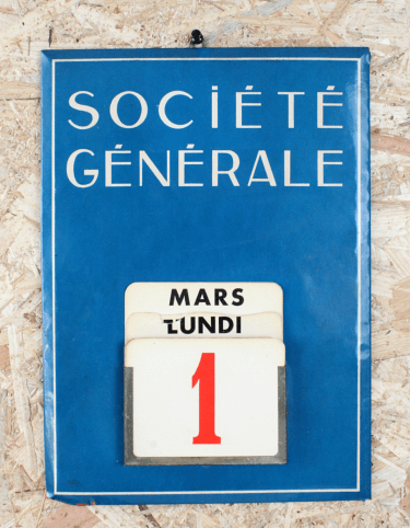 Calendrier perpétuel vintage Société Générale