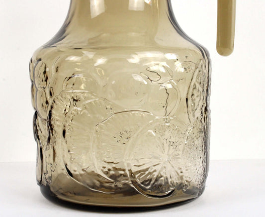 Vintage Grande carafe en verre fumé