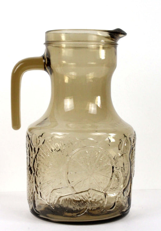 Vintage Grande carafe en verre fumé