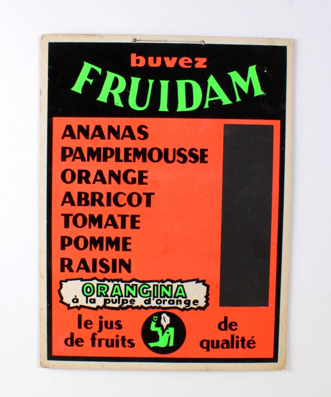 Carton publicitaire Fruidam 