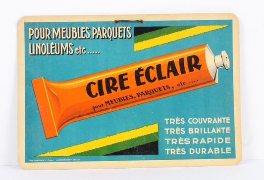 Carton publicitaire cire éclair