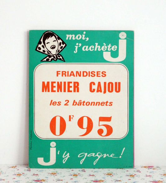 Vintage Carton publicitaire Magasins J