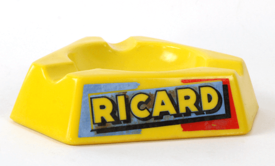 Cendrier Ricard Triangle Jaune en Opale – Design Vintage et Publicité Rétro