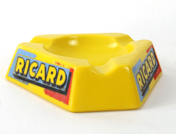 Cendrier Ricard Triangle Jaune en Opale – Design Vintage et Publicité Rétro