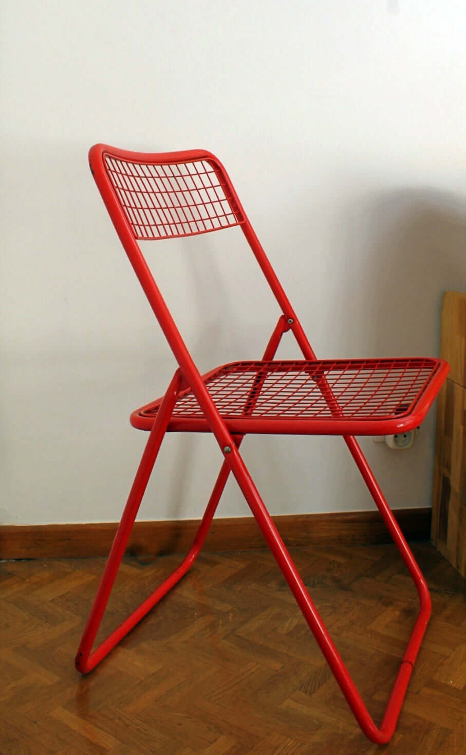 Vintage Chaise pliante rouge Ted Net par Niels Gammelgaard