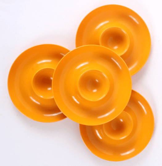 Lot de quatre Coquetiers Vintage en Plastique – Orange Pop