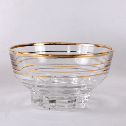 Coupes à Champagne/Dessert Vintage en Verre Liseré Or - Arts de la Table Rétro