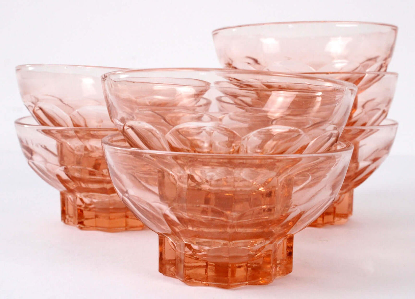 Petites coupes en verre rose Luminarc