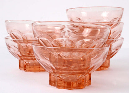 Petites coupes en verre rose Luminarc