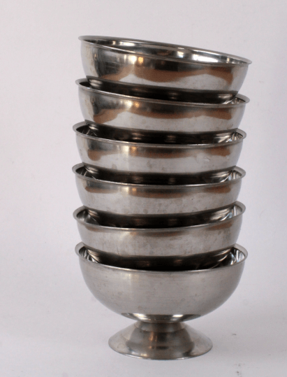 Coupes à glace en inox vintage