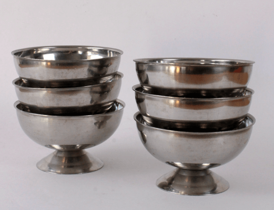 Coupes à glace en inox vintage