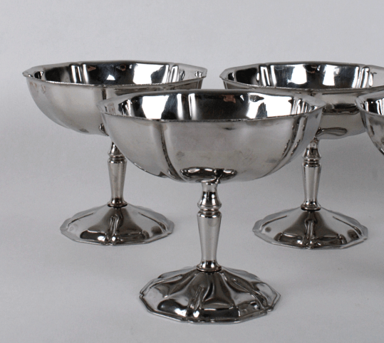 Coupes à glace en inox vintage