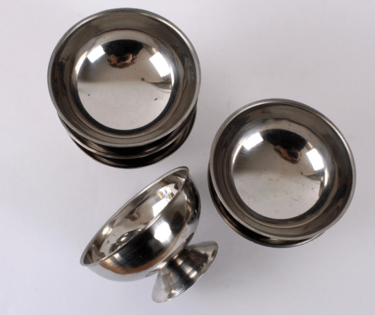 Coupes à glace en inox vintage