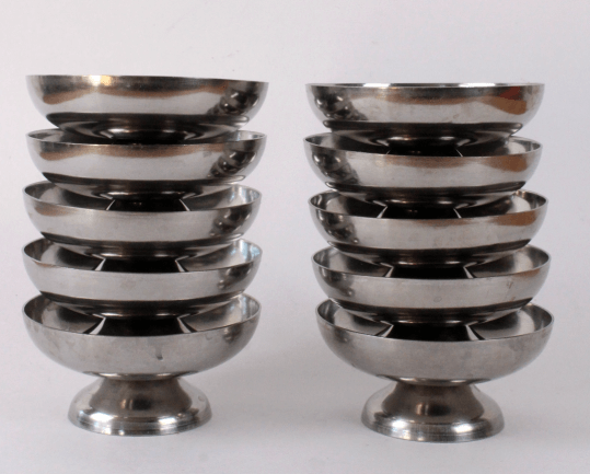 Coupes à glace en inox vintage