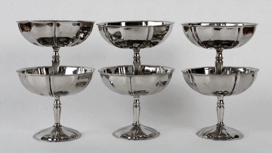 Coupes à glace en inox vintage