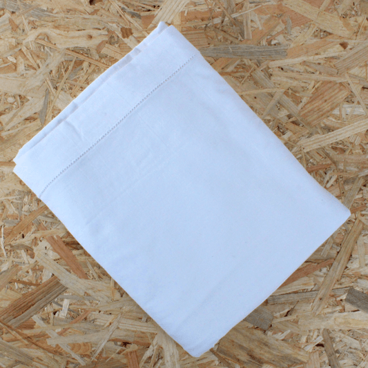 Drap ancien en métis blanc