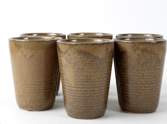 Gobelets vintages en grès Digoin