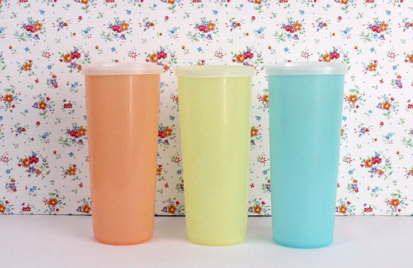 Vintage Gobelets Tupperware grand format coloris pastel