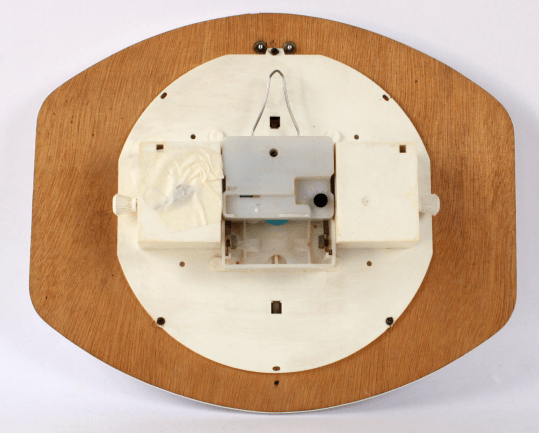 Horloge-Calendrier Vintage – Orange et Blanc (Années 70)