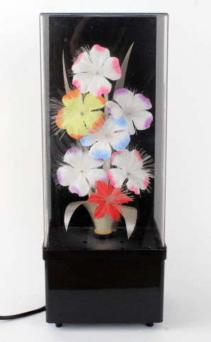 lampe-fibre-optique-vintage-fleurs-plastique
