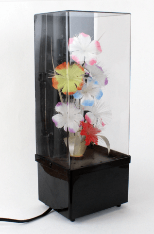 lampe-fibre-optique-vintage-fleurs-plastique